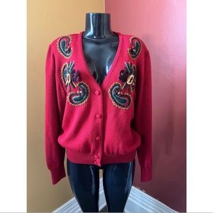 Vintage Susan Bristol Button Up Embroidered Grandma Core Cardigan